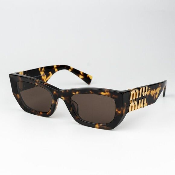 NEW Miu Miu MU09WS VAU06B GLIMPSE Honey Havana Brown Rectangle Women Sunglasses main image 12